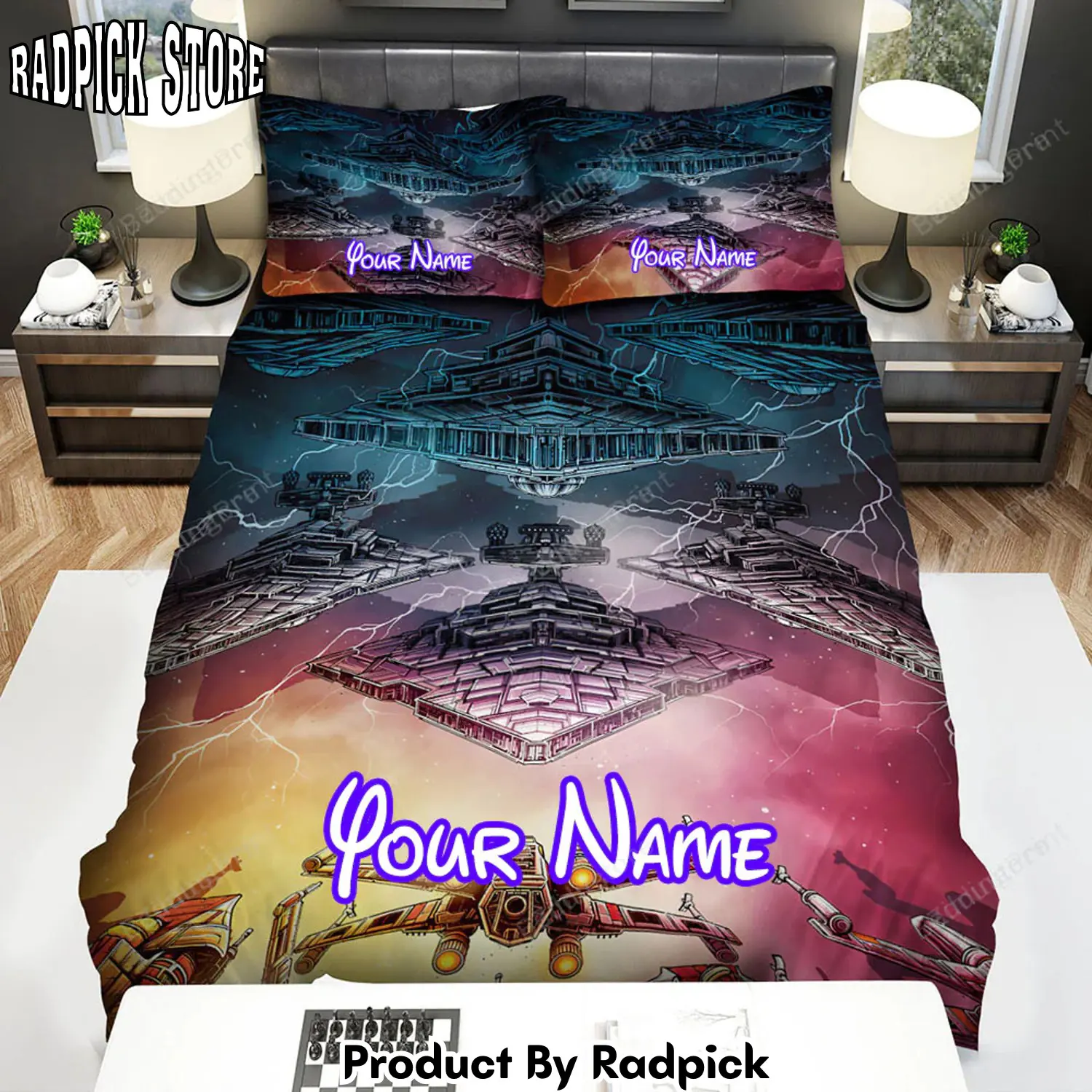 Radpick star wars episode ix the rise of skywalker iron airplane movie scene picture bed sheets duvet cover personalized name bedding sets rp3271938